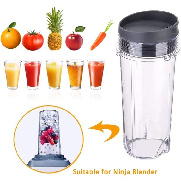 Universal 16 OZ Blender Flip Top to-go Seal Cup Lid Replacement Cups - Picture 6 of 11